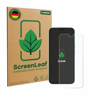 Parte frontale di una confezione del prodotto con il logo del marchio ScreenLeaf. Accanto è raffigurato il dispositivo Honor 4