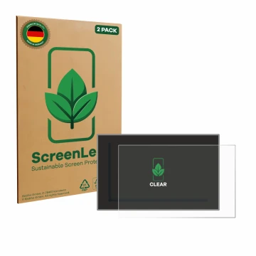 Parte frontale di una confezione del prodotto con il logo del marchio ScreenLeaf. Accanto è raffigurato il dispositivo Dacia D