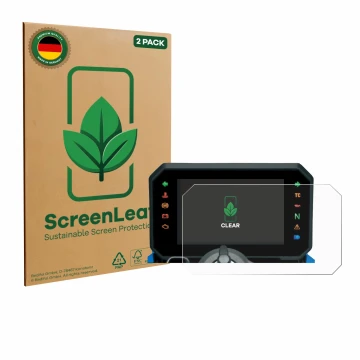 Parte frontale di una confezione del prodotto con il logo del marchio ScreenLeaf. Accanto è raffigurato il dispositivo Suzuki 