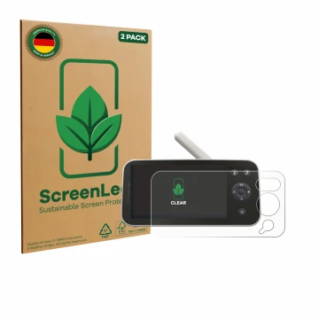 Parte frontale di una confezione del prodotto con il logo del marchio ScreenLeaf. Accanto è raffigurato il dispositivo Philips