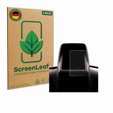 Parte frontale di una confezione del prodotto con il logo del marchio ScreenLeaf. Accanto è raffigurato il dispositivo Segway 