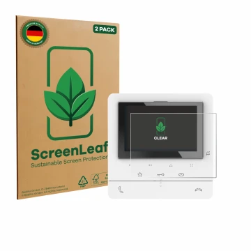 Parte frontale di una confezione del prodotto con il logo del marchio ScreenLeaf. Accanto è raffigurato il dispositivo Biticin