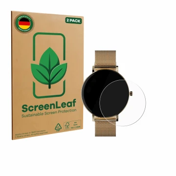 Parte frontale di una confezione del prodotto con il logo del marchio ScreenLeaf. Accanto è raffigurato il dispositivo ZenWatc
