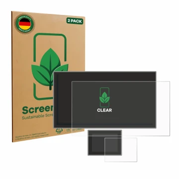 Parte frontale di una confezione del prodotto con il logo del marchio ScreenLeaf. Accanto è raffigurato il dispositivo Icom IC