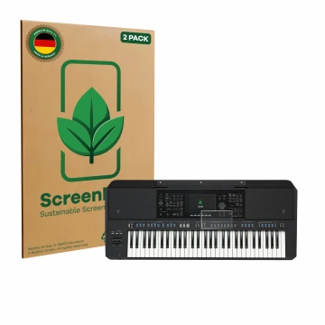 Parte frontale di una confezione del prodotto con il logo del marchio ScreenLeaf. Accanto è raffigurato il dispositivo Yamaha 
