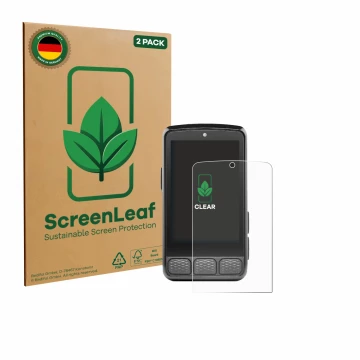 Parte frontale di una confezione del prodotto con il logo del marchio ScreenLeaf. Accanto è raffigurato il dispositivo Wahoo E