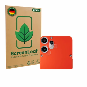 Parte frontale di una confezione del prodotto con il logo del marchio ScreenLeaf. Accanto è raffigurato il dispositivo Nothing