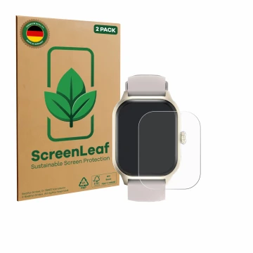 Parte frontale di una confezione del prodotto con il logo del marchio ScreenLeaf. Accanto è raffigurato il dispositivo LAOYABB