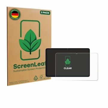 Parte frontale di una confezione del prodotto con il logo del marchio ScreenLeaf. Accanto è raffigurato il dispositivo Nubia P