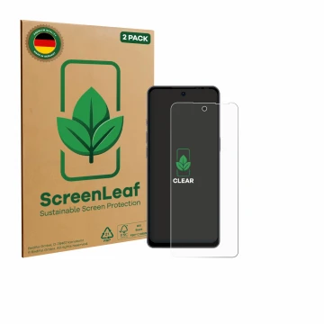 Parte frontale di una confezione del prodotto con il logo del marchio ScreenLeaf. Accanto è raffigurato il dispositivo Ulefone