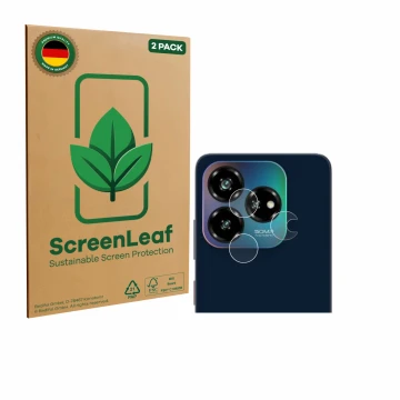 Parte frontale di una confezione del prodotto con il logo del marchio ScreenLeaf. Accanto è raffigurato il dispositivo ZTE Bla