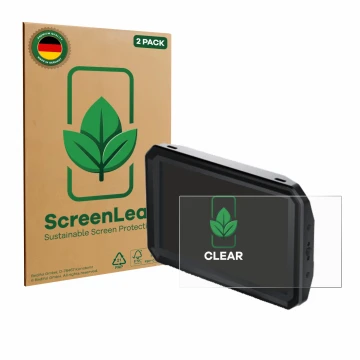 Parte frontale di una confezione del prodotto con il logo del marchio ScreenLeaf. Accanto è raffigurato il dispositivo Blackma