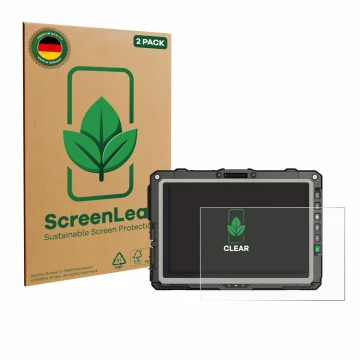 Parte frontale di una confezione del prodotto con il logo del marchio ScreenLeaf. Accanto è raffigurato il dispositivo Getac U