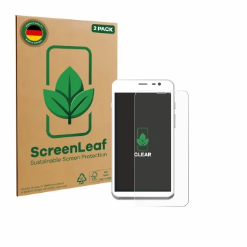 Parte frontale di una confezione del prodotto con il logo del marchio ScreenLeaf. Accanto è raffigurato il dispositivo Pax CCV