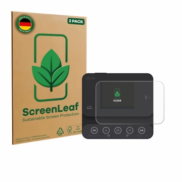Parte frontale di una confezione del prodotto con il logo del marchio ScreenLeaf. Accanto è raffigurato il dispositivo ISDT K2