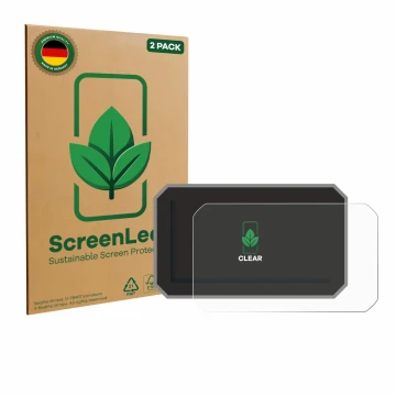 Parte frontale di una confezione del prodotto con il logo del marchio ScreenLeaf. Accanto è raffigurato il dispositivo Honda F