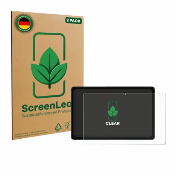 Parte frontale di una confezione del prodotto con il logo del marchio ScreenLeaf. Accanto è raffigurato il dispositivo ZTE Bla