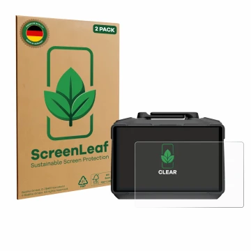 Parte frontale di una confezione del prodotto con il logo del marchio ScreenLeaf. Accanto è raffigurato il dispositivo DJI RC 