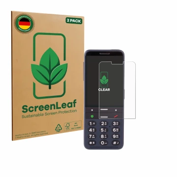 Parte frontale di una confezione del prodotto con il logo del marchio ScreenLeaf. Accanto è raffigurato il dispositivo BlindSh