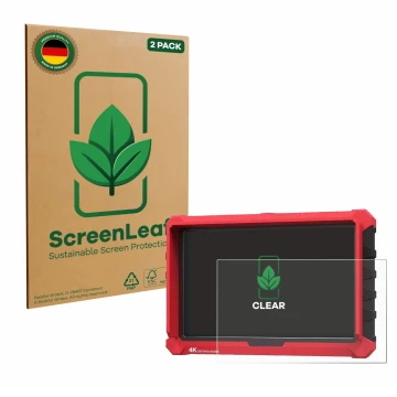 Parte frontale di una confezione del prodotto con il logo del marchio ScreenLeaf. Accanto è raffigurato il dispositivo Lillipu