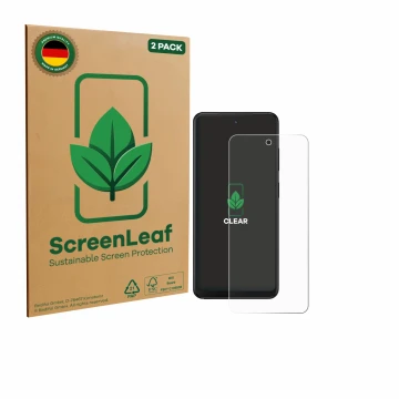 Parte frontale di una confezione del prodotto con il logo del marchio ScreenLeaf. Accanto è raffigurato il dispositivo Xplora 