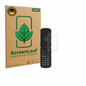 Parte frontale di una confezione del prodotto con il logo del marchio ScreenLeaf. Accanto è raffigurato il dispositivo AGM M10