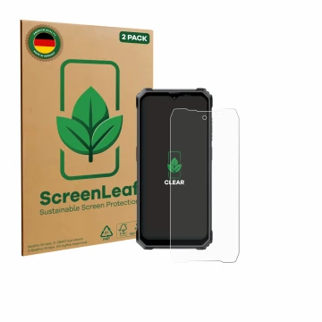 Parte frontale di una confezione del prodotto con il logo del marchio ScreenLeaf. Accanto è raffigurato il dispositivo Blackvi