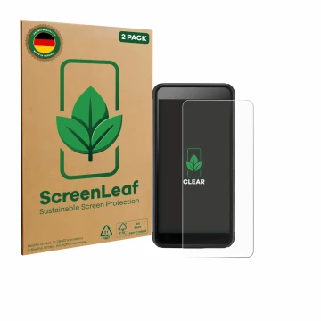Parte frontale di una confezione del prodotto con il logo del marchio ScreenLeaf. Accanto è raffigurato il dispositivo SkyCadd