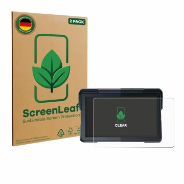 Parte frontale di una confezione del prodotto con il logo del marchio ScreenLeaf. Accanto è raffigurato il dispositivo Lamtto 