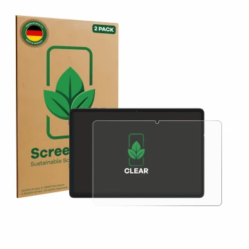 Parte frontale di una confezione del prodotto con il logo del marchio ScreenLeaf. Accanto è raffigurato il dispositivo Tabwee 