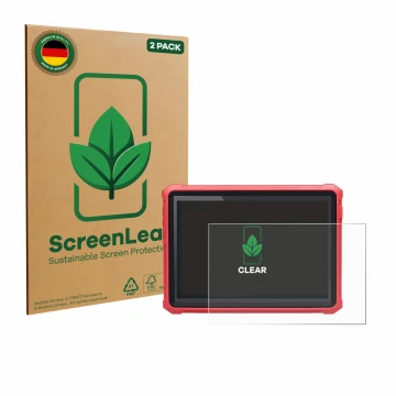 Parte frontale di una confezione del prodotto con il logo del marchio ScreenLeaf. Accanto è raffigurato il dispositivo Launch 