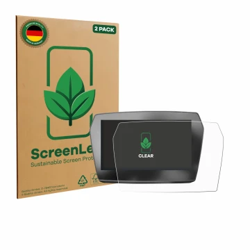 Parte frontale di una confezione del prodotto con il logo del marchio ScreenLeaf. Accanto è raffigurato il dispositivo Voge 62