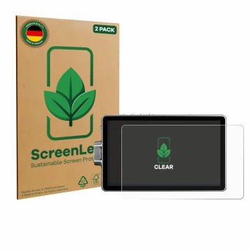 Parte frontale di una confezione del prodotto con il logo del marchio ScreenLeaf. Accanto è raffigurato il dispositivo Viltrox