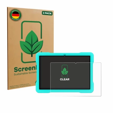 Parte frontale di una confezione del prodotto con il logo del marchio ScreenLeaf. Accanto è raffigurato il dispositivo UJJ U8 