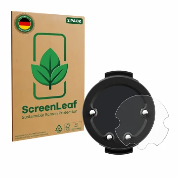 Parte frontale di una confezione del prodotto con il logo del marchio ScreenLeaf. Accanto è raffigurato il dispositivo Suunto 