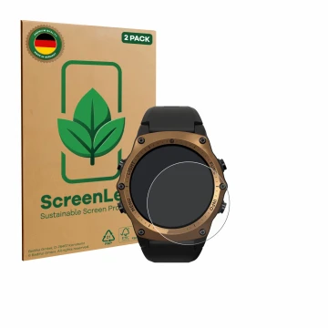 Parte frontale di una confezione del prodotto con il logo del marchio ScreenLeaf. Accanto è raffigurato il dispositivo Shearwa