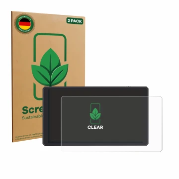 Parte frontale di una confezione del prodotto con il logo del marchio ScreenLeaf. Accanto è raffigurato il dispositivo Feelwor