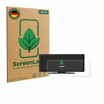 Parte frontale di una confezione del prodotto con il logo del marchio ScreenLeaf. Accanto è raffigurato il dispositivo Carpuri