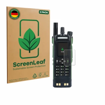 Parte frontale di una confezione del prodotto con il logo del marchio ScreenLeaf. Accanto è raffigurato il dispositivo Baofeng