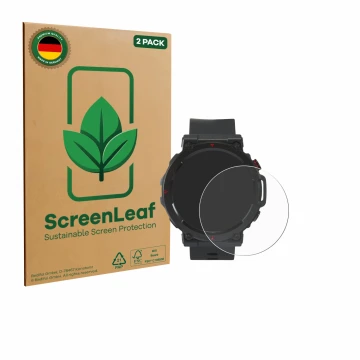 Parte frontale di una confezione del prodotto con il logo del marchio ScreenLeaf. Accanto è raffigurato il dispositivo Crivit 