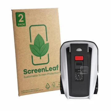 Parte frontale di una confezione del prodotto con il logo del marchio ScreenLeaf. Accanto è raffigurato il dispositivo Ecovacs