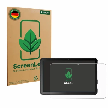 Parte frontale di una confezione del prodotto con il logo del marchio ScreenLeaf. Accanto è raffigurato il dispositivo Fossibo