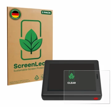 Parte frontale di una confezione del prodotto con il logo del marchio ScreenLeaf. Accanto è raffigurato il dispositivo XC Trac