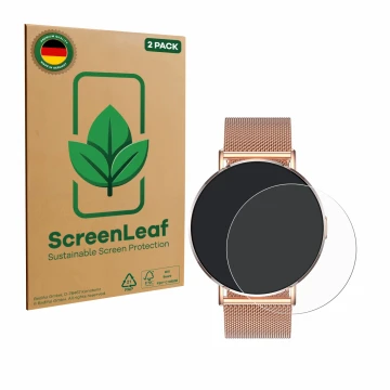 Parte frontale di una confezione del prodotto con il logo del marchio ScreenLeaf. Accanto è raffigurato il dispositivo Levowat