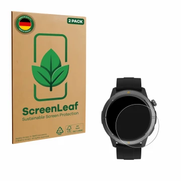 Parte frontale di una confezione del prodotto con il logo del marchio ScreenLeaf. Accanto è raffigurato il dispositivo AGM Leg