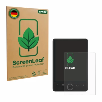Parte frontale di una confezione del prodotto con il logo del marchio ScreenLeaf. Accanto è raffigurato il dispositivo SPC Lig