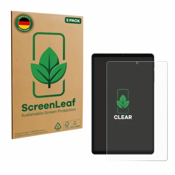 Parte frontale di una confezione del prodotto con il logo del marchio ScreenLeaf. Accanto è raffigurato il dispositivo Alldocu