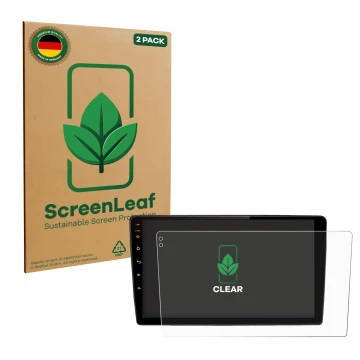 Parte frontale di una confezione del prodotto con il logo del marchio ScreenLeaf. Accanto è raffigurato il dispositivo Junsun 