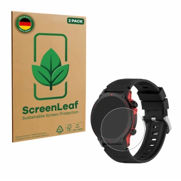 Parte frontale di una confezione del prodotto con il logo del marchio ScreenLeaf. Accanto è raffigurato il dispositivo Popglor