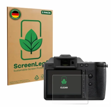 Parte frontale di una confezione del prodotto con il logo del marchio ScreenLeaf. Accanto è raffigurato il dispositivo Hasselb